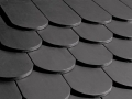 dark gray beaver tail tiles