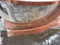 seaming a copper radius valley from a turret into a roof