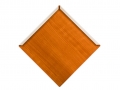 Diamond shaped metal roof shingle woodgrain paint Saddle