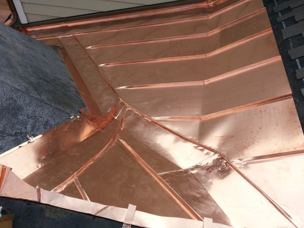 Fully seamed copper roof