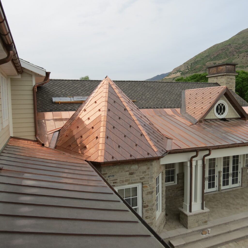 Fully seamed copper roof