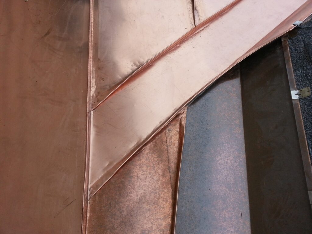 Fully seamed copper roof